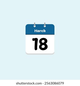 March 18: Calendar Date Image