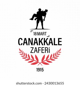 March 18 Canakkale victory card design. Anniversary of the Çanakkale Victory. Turkish; Canakkale zaferi 18 Mart 1915. Vector illustration