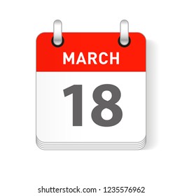 March 18 date visible on a page a day organizer calendar