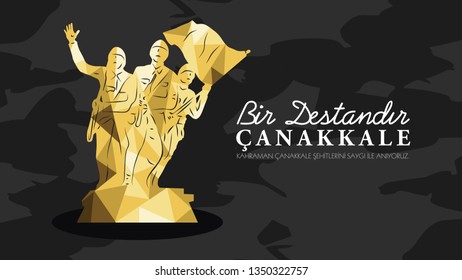 March 18 Gallipoli Victory and Gallipoli Martyrs Remembrance Day. translate: Turkish This One Epic at Gallipoli. We commemorate our martyrs with respect