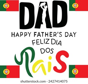 march 19 is Ifeliz dia dos pais father day portugal Vector illustration
