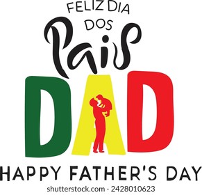 march 19 is Ifeliz dia dos pais father day portugal Vector illustration
