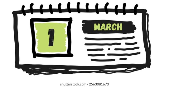 March 1th: Date, Calendar, Day, Month, Reminder, Scheduling, Appointment, Planning