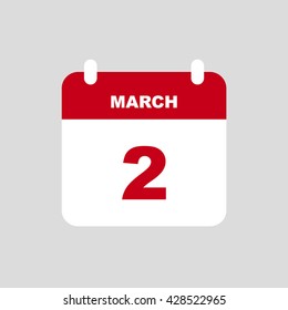 MARCH 2 calendar Icon.
