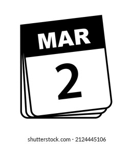March 2. Calendar Icon. Vector Illustration. 