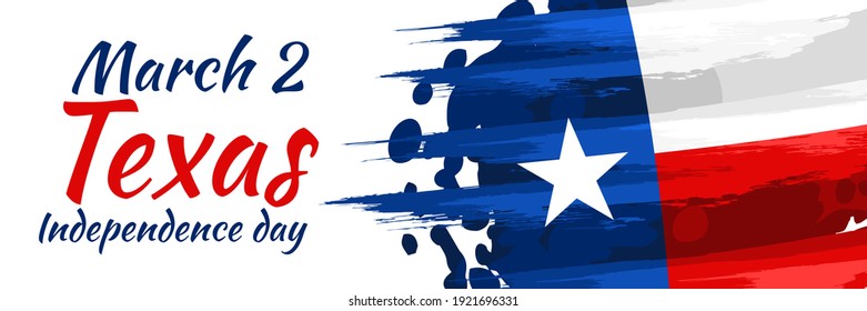 March 2, Independence day of Texas ector illustration. Suitable for greeting card, poster and banner. 