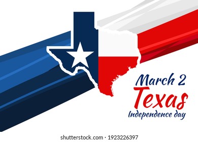 March 2, Independence day of Texas ector illustration. Suitable for greeting card, poster and banner. 