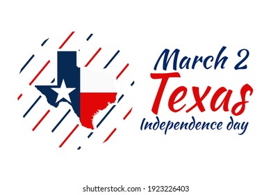 March 2, Independence day of Texas ector illustration. Suitable for greeting card, poster and banner. 