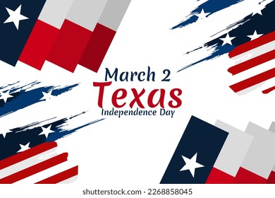 March 2, Independence day of Texas vector illustration. Suitable for greeting card, poster and banner. 