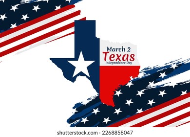 2 de Marzo, Día de la Independencia de Texas, ilustración vectorial. Adecuado para tarjetas de felicitación, afiches y banner. 