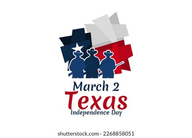 March 2, Independence day of Texas vector illustration. Suitable for greeting card, poster and banner. 