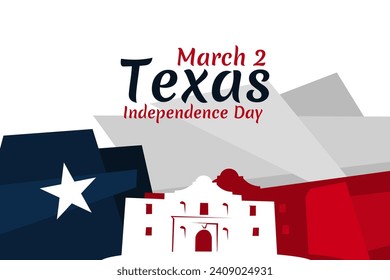 March 2, Independence day of Texas vector illustration. Suitable for greeting card, poster and banner.
