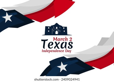 March 2, Independence day of Texas vector illustration. Suitable for greeting card, poster and banner.

