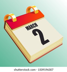 March 2 on Red Calendar