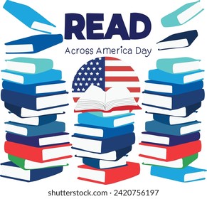 March 2 is READ ACROSS AMERICA DAY Vector illustration.
Good for banner, poster, greeting card, party card, invitation, template, advertising, campaign, and social media. 

