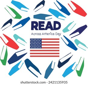 March 2 is READ ACROSS AMERICA DAY Vector illustration.
Good for banner, poster, greeting card, party card, invitation, template, advertising, campaign, and social media. 
