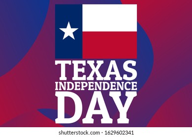 March 2 is Texas Independence Day. Holiday concept. Template for background, banner, card, poster with text inscription. Vector EPS10 illustration