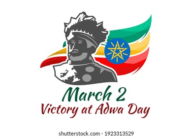 March 2, Victory at Adwa Day. Public holidays in Ethiopia vector illustration.  Suitable for greeting card, poster and banner. 