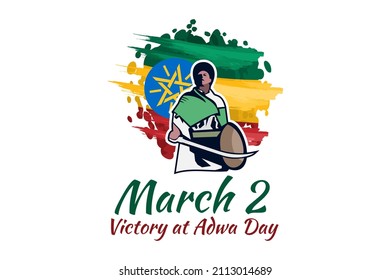 March 2, Victory at Adwa Day. Public holidays in Ethiopia vector illustration.  Suitable for greeting card, poster and banner. 