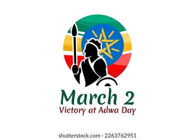 March 2, Victory at Adwa Day. Public holidays in Ethiopia vector illustration.  Suitable for greeting card, poster and banner. 