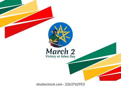 March 2, Victory at Adwa Day. Public holidays in Ethiopia vector illustration.  Suitable for greeting card, poster and banner. 