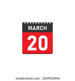 March 20 Concept Design. Vector Illustration.