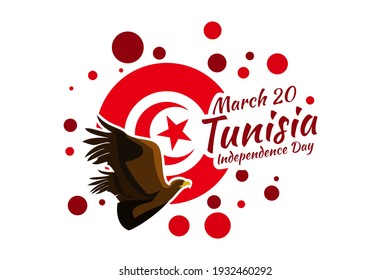 March 20. Independence Day of Tunisia vector illustration. Suitable for greeting card, poster and banner.