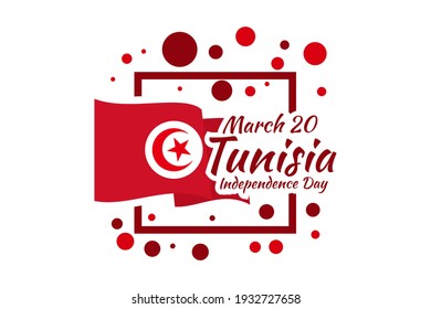 March 20, Independence Day of Tunisia vector illustration. Suitable for greeting card, poster and banner.