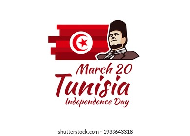 March 20, Independence Day of Tunisia vector illustration. Suitable for greeting card, poster and banner.