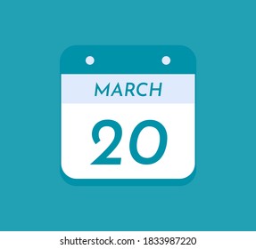 20 de marzo Calendario de un solo día, 20 de marzo