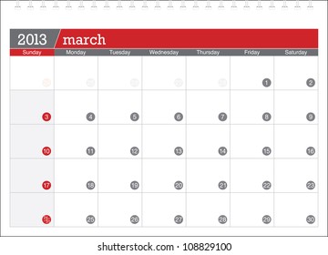 march 2013-planning calendar