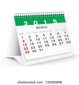 March 2015 desk calendar - vector illustration
