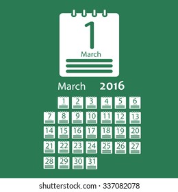 March 2016 Calendar