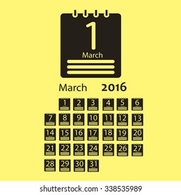 March 2016 Calendar