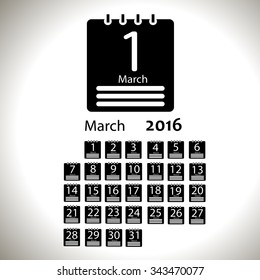 March 2016 Calendar