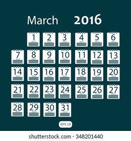 March 2016 Calendar