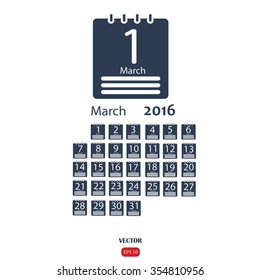 March 2016 Calendar