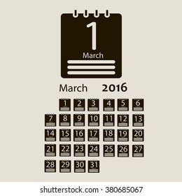 March 2016 Calendar