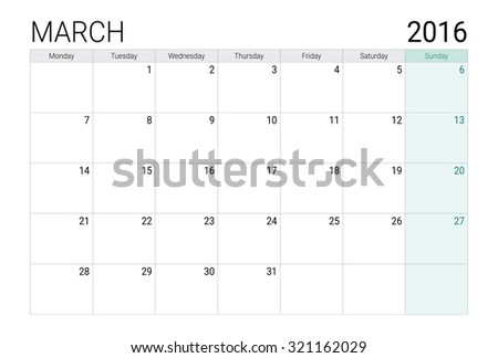 March 2016 calendar (or desk planner)