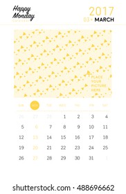 March 2017 calendar with space for picture (or text)