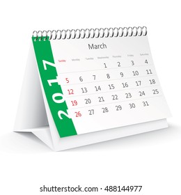Calendario teatral de marzo de 2017 - ilustración vectorial