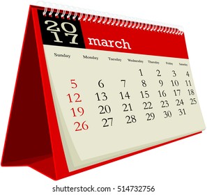 March 2017 planning calendar