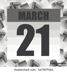 Icono del 21 de marzo. Para planificar un día importante. Cartel para fiestas y días especiales. 31 de marzo. Ilustración vectorial.