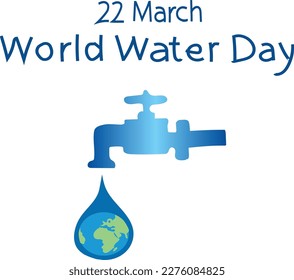 March 22 is World Water Day Vector illustration. 