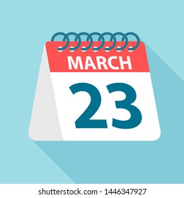 March 23 - Calendar Icon - Vector Illustration