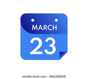 23 de marzo Fecha en un calendario de un solo día en estilo plano, icono del calendario 23 de marzo