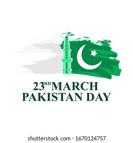 March 23, Happy Pakistan Day vector illustration. Suitable for greeting card, poster and banner