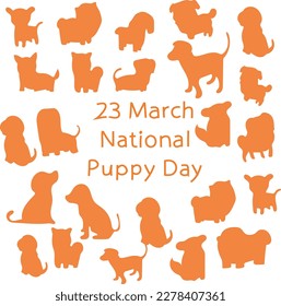 March 23 is National puppy day Vector illustration. 