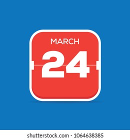 March 24 Calendar Flat Icon