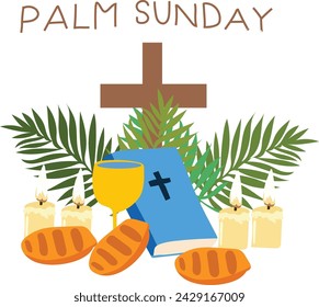 march 24 is palm sunday Vector illustration
